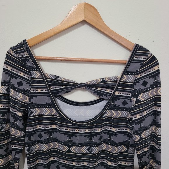 Volcom Boho Aztec Long Sleeve Skater Dress - Picture 6 of 7